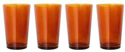 HKliving 70's Glassware Theeglas 0,4 L - Set van 4 Oranje
