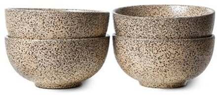 HKliving Gradient Ceramics Kom Ø 13 cm - Set van 4 Bruin, Roze
