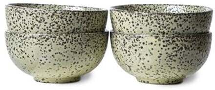 HKliving Gradient Ceramics Kom Ø 13 cm - Set van 4 Groen