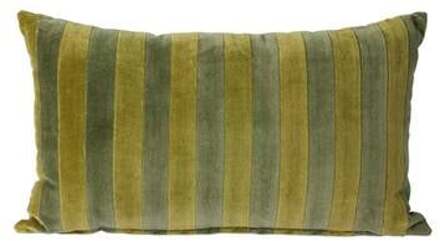 HKliving Striped Velvet Sierkussen 30 x 50 cm Groen