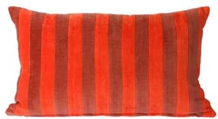 HKliving Striped Velvet Sierkussen 30 x 50 cm Rood