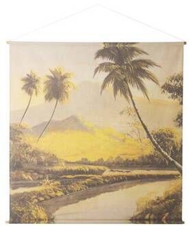 HKliving XXL Jungle Wandkleed - 154 x 154 cm Geel, Multicolor