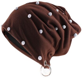 HLEISXI Mode Volwassen Vrouwen Beauty Herfst Warm Mutsen Skullies Mannen Hip Hop Kleurrijke Hoeden Outdoor Gorras Met Band Bruin