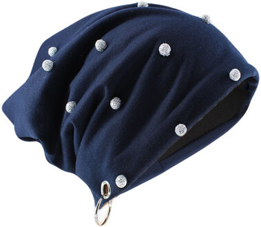 HLEISXI Mode Volwassen Vrouwen Beauty Herfst Warm Mutsen Skullies Mannen Hip Hop Kleurrijke Hoeden Outdoor Gorras Met Band Marineblauw