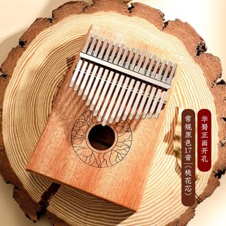 Hluru Kalimba 17 Sleutel Instrument Volledige Solid Wood Thumb Piano 21 Key Kalimba Muzikale Professionele Mbira Acacia Voor Beginners mahonie 17 D