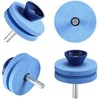 HLZS-4 Pack Dubbele Laag Korund Grasmaaier Blade Puntenslijper, Grasmaaier Blade Sharpener Universele Voor Boormachine Handboor
