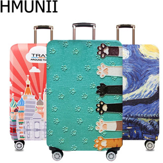 HMUNII World Map Design Luggage Protective Cover Travel Suitcase Cover Elastic Dust Cases For 18 to 32 Inches Travel Accessories