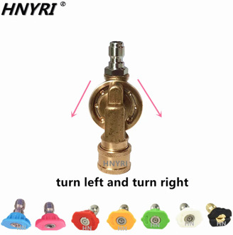 HNYRI 4500Psi 1/4 inch Quick Connecting Copper Fitting Pivoting Coupler For Pressure Washer Cleaning Machine with 7 Spray Nozzle