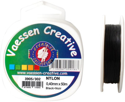 Hobby binddraad - zwart - 50 meter - dikte 0,4 - nylon - etalagedraad
