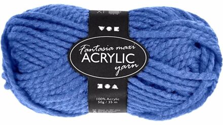 Hobby bolletje wol - acryl - blauw - 35 mtr - garen - maxi bolletje - breien/haken