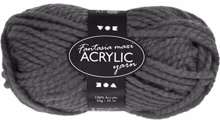 Hobby bolletje wol - acryl - grijs - 35 mtr - garen - maxi bolletje - breien/haken