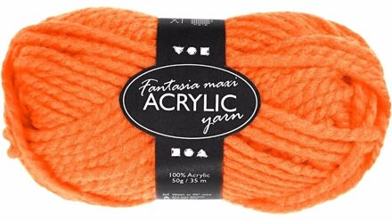Hobby bolletje wol - acryl - oranje - 35 mtr - garen - maxi bolletje - breien/haken
