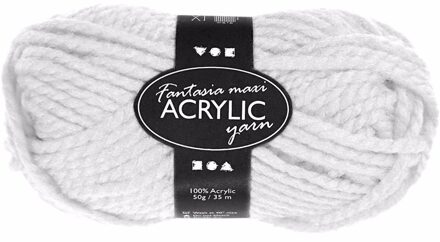 Hobby bolletje wol - acryl - wit - 35 mtr - garen - maxi bolletje - breien/haken