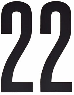 Hobby cijfers stickers - cijfer 22 - zwart - 10 cm - Huisvuil container - brievenbus