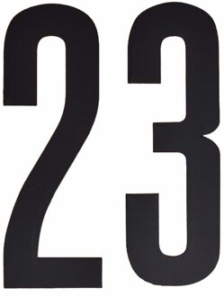 Hobby cijfers stickers - cijfer 23 - zwart - 10 cm - Huisvuil container - brievenbus