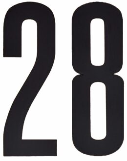 Hobby cijfers stickers - cijfer 28 - zwart - 10 cm - Huisvuil container - brievenbus