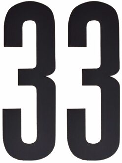 Hobby cijfers stickers - cijfer 33 - zwart - 10 cm - Huisvuil container - brievenbus