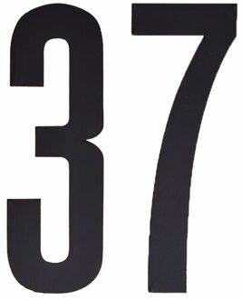 Hobby cijfers stickers - cijfer 37 - zwart - 10 cm - Huisvuil container - brievenbus