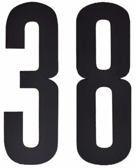 Hobby cijfers stickers - cijfer 38 - zwart - 10 cm - Huisvuil container - brievenbus