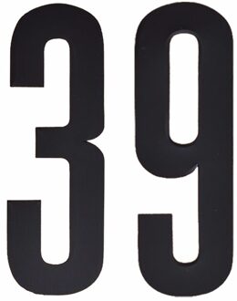 Hobby cijfers stickers - cijfer 39 - zwart - 10 cm - Huisvuil container - brievenbus