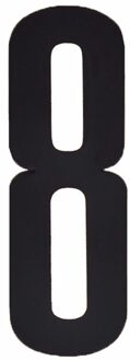 Hobby cijfers stickers - cijfer 8 - zwart - 10 cm - Huisvuil container - brievenbus