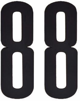 Hobby cijfers stickers - cijfer 88 - zwart - 10 cm - Huisvuil container - brievenbus