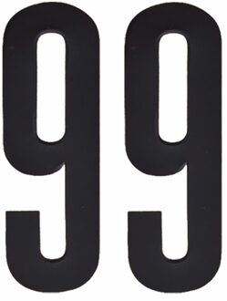 Hobby cijfers stickers - cijfer 99 - zwart - 10 cm - Huisvuil container - brievenbus
