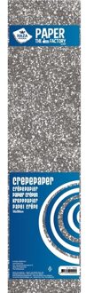 Hobby crepe alu papier zilveren glitters 150 x 50 cm - Crepepapier Zilverkleurig