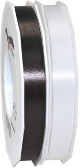 Hobby/deco luxe cadeau sierlinten zwart en wit 1.5 cm x 91 meter