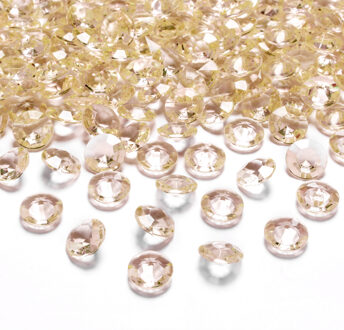 Hobby/Decoratie diamantjes/steentjes - goud - 200x - 12 mm/1,2 cm - Kleine kunststof edelstenen