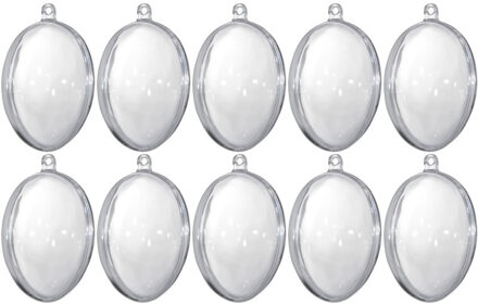 Hobby/decoratie eieren - 10x - transparant - 6 cm - om zelf te vullen