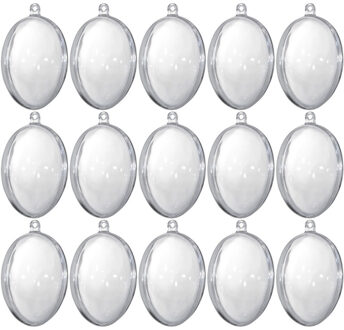 Hobby/decoratie eieren - 15x - transparant - 6 cm - om zelf te vullen