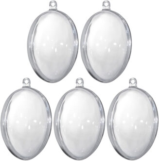 Hobby/decoratie eieren - 5x - transparant - 6 cm - om zelf te vullen