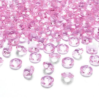 Hobby/decoratie nep diamantjes/steentjes - 100x - fuchsia roze - D1,2 x H0,7 cm - Hobbydecoratieobject