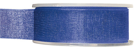 Hobby/decoratie organza sierlint - blauw - 2,5 cm x 20 meter - Cadeaulinten