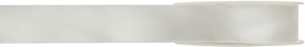 Hobby/decoratie satijnen lint - ivoorwit - 1 cm x 25 meter - cadeauverpakking - polyester