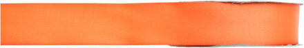 Hobby/decoratie satijnen lint - oranje - 1 cm x 25 meter - cadeauverpakking - polyester