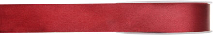 Hobby/decoratie satijnen lint - rood - 1 cm x 25 meter - cadeauverpakking - polyester