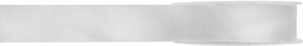 Hobby/decoratie satijnen lint - wit - 1 cm x 25 meter - cadeauverpakking - polyester