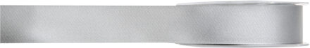Hobby/decoratie satijnen lint - zilver - 1 cm x 25 meter - cadeauverpakking - polyester
