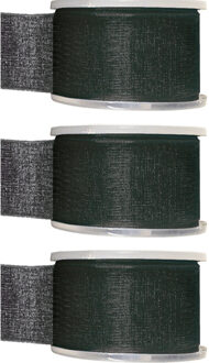 Hobby/decoratie sierlint - 3x - zwart - organza - 4 cm x 20 meter
