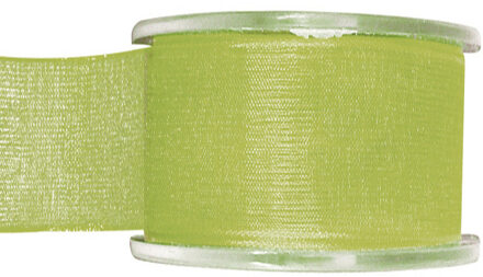 Hobby/decoratie sierlint - groen - organza - 4 cm x 20 meter