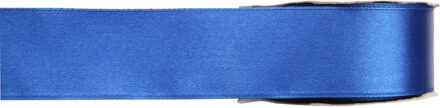 Hobby/decoratie sierlint - satijn - blauw - 1,5 cm/15 mm x 25 meter - cadeaulint