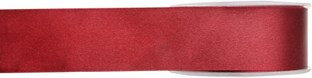 Hobby/decoratie sierlint - satijn - bordeauxrood - 1,5 cm/15 mm x 25 meter - cadeaulint Bordeaux rood