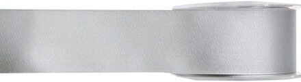 Hobby/decoratie sierlint - satijn - grijs - 1,5 cm/15 mm x 25 meter - cadeaulint