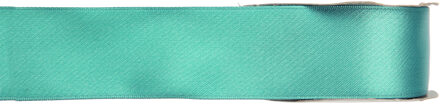 Hobby/decoratie sierlint - satijn - mintgroen - 1,5 cm/15 mm x 25 meter - cadeaulint