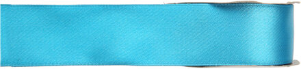 Hobby/decoratie sierlint - satijn - turquoise - 1,5 cm/15 mm x 25 meter - cadeaulint