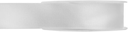 Hobby/decoratie sierlint - satijn - wit - 1,5 cm/15 mm x 25 meter - cadeaulint