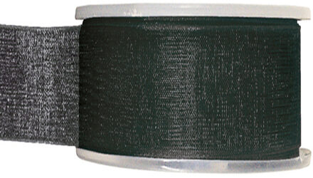 Hobby/decoratie sierlint - zwart - organza - 4 cm x 20 meter