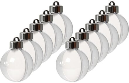 Hobby/diy kerstballen - 10x st - transparant - D5 cm - kunststof - knutselen